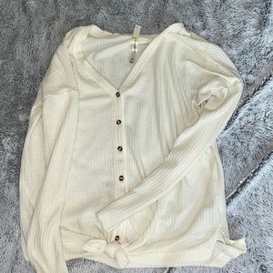 Waffle shirt cream color